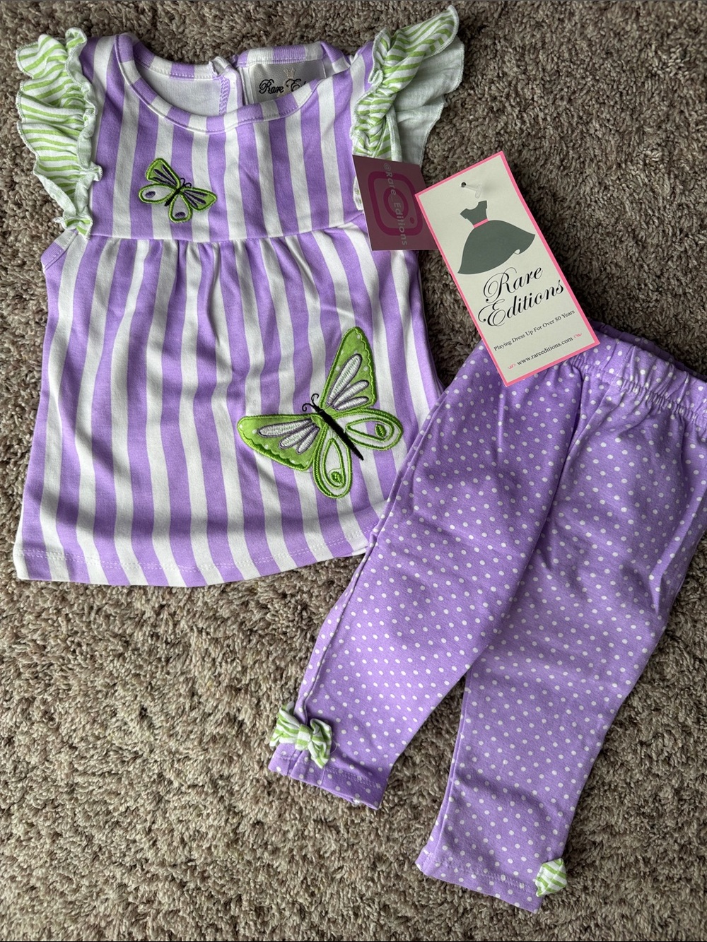 🦋 NWT Rare Editions butterfly matching set